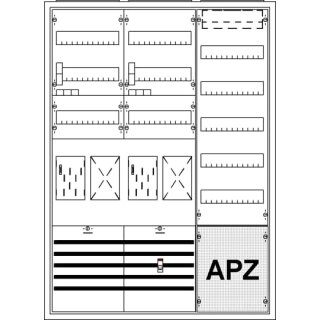 ABB KS718Z Komplettschrank, Aufputz mit BKE-I, 3/3A 2Z2R1S1V5A2