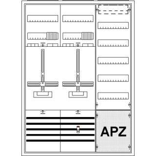 ABB KS305Z Komplettschrank, Aufputz mit Zählerkreuz, 3/3A 2Z1V5A2