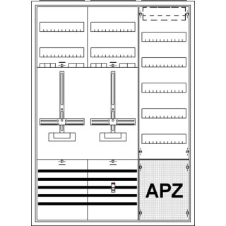 ABB KS222Z Komplettschrank, Aufputz mit Zählerkreuz, 3/3A 2Z1V5A2