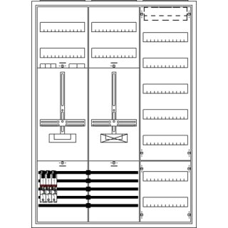 ABB KS245A50 Komplettschrank, Aufputz mit Zählerkreuz, 3/3A 1Z1R1V7