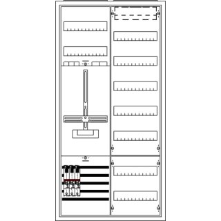 ABB KS243A50 Komplettschrank, Aufputz mit Zählerkreuz, 2/3A 1Z1V7