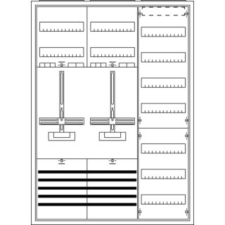 ABB KS222 Komplettschrank, Aufputz mit Zählerkreuz, 3/3A 2Z1V7