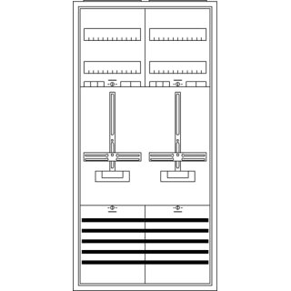 ABB KS219 Komplettschrank, Aufputz mit Zählerkreuz, 2/3A 2Z