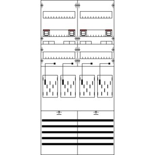 ABB KA3314 Zählerfeld BH3 4Z vorverdrahtet mit BKE-I