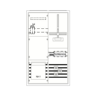 ABB KS4211 Mess- und Wandlerschrank, Aufputz mit Zählerkreuz, 2/2A