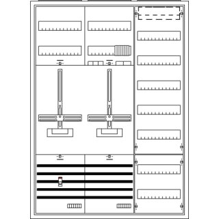 ABB KS300 Komplettschrank, Aufputz mit Zählerkreuz, 3/3A 1Z1S1V7