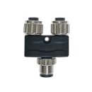 Y-Splitter/T-Verteiler M12, 4-polig, 2x M12 Buchse,...