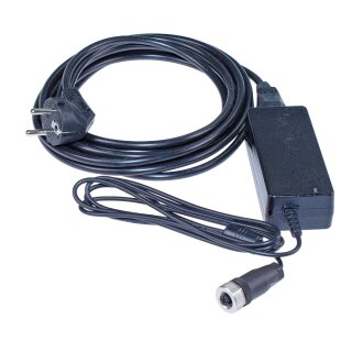 Netztteil, Tischnetzteil, ~60W, Ausgang Festspannung 24V DC, M12 Sensorbuchse A-kodiert, Eingang 90...264V AC über 5m Kaltgerätekabel