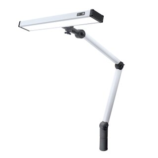 UNILED II TUNABLE WHITE, 3000~6500K, dimmbar, Gelenkarm 400+400mm, Leuchtenkopfbreite 548mm, 100°, ~25W, M12-A, 24V DC, Netzteil 100-240V AC