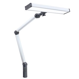 UNILED II, Gelenkarm 400+400mm, Leuchtenkopfbreite 548mm, 100°, ~25W, M12-A, 24V DC, Netzteil 100-240V AC