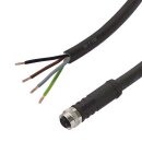 Sensor Kabel, 5m, PUR, M12 Sensorbuchse, 3-polig + PE,...