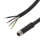 Sensor Kabel, 10m, PUR, M12 Sensorbuchse, 3-polig + PE,...