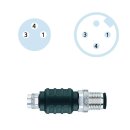 Adapter, M8 Sensorbuchse auf M12 Sensorstecker, 3-polig