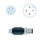 Adapter, M8 Sensorbuchse auf M12 Sensorstecker, 4-polig
