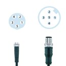 Adapter, M8 Sensorbuchse auf M12 Sensorstecker, 5-polig,...