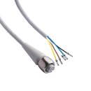 Sensor Kabel, 5m, 5-polig, TPE grau, Dichtung EPDM, Überwurf V4A, M12 Sensorbuchse, A-kodiert/offene Leitungsenden, FDA